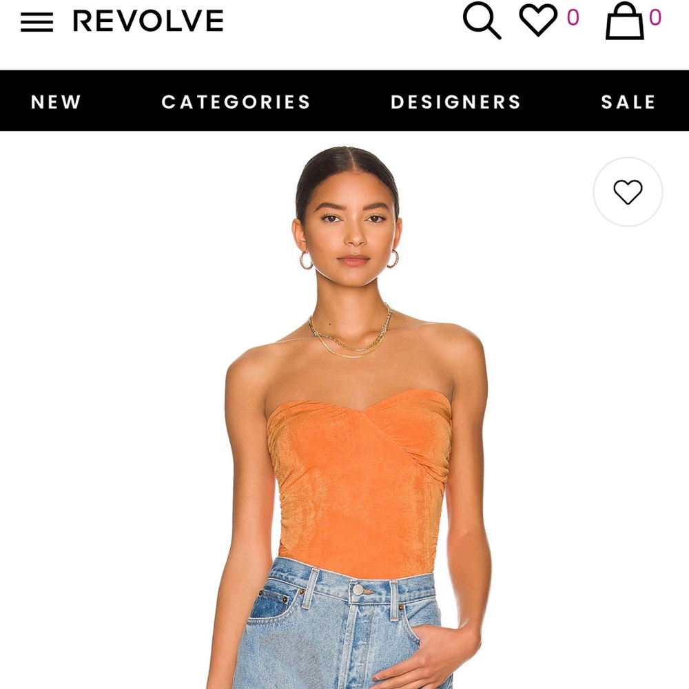 Marcella Wrap Bustier Top in Orange